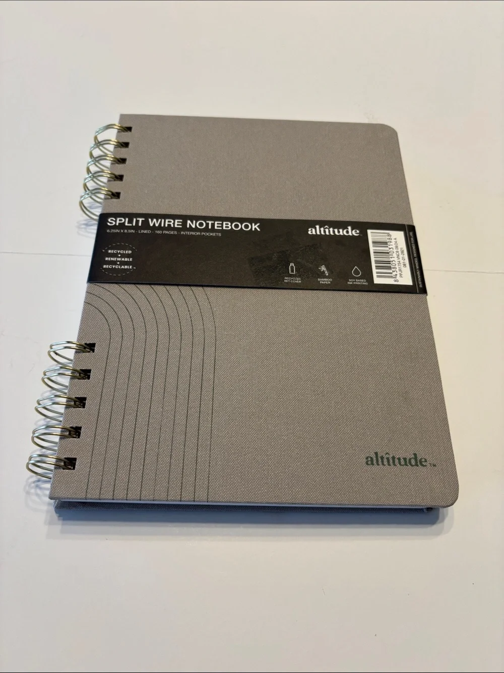 Altitude Gray Undated Split Wire Notebook